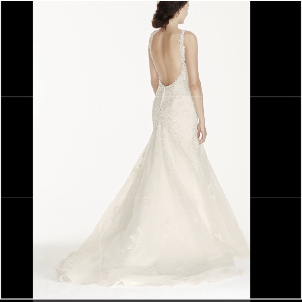 David’s Bridal Mermaid With Open Back Tulle Wedding Gown